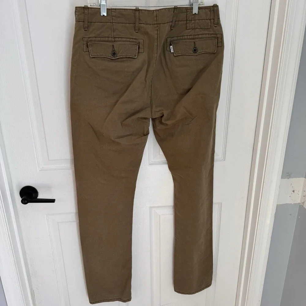 Levis Tab Twills Jeans Men's 34x34  Green Straight 100% Cotton Flap‎ Pockets